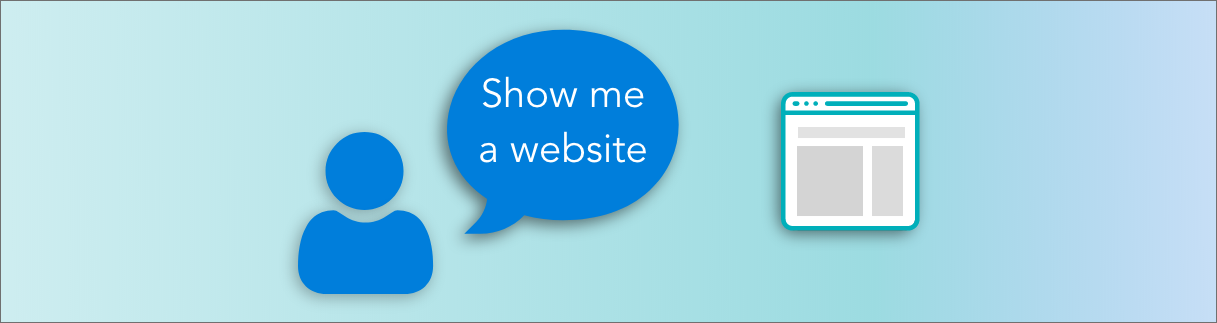 A web user asking the browser "show me a website"