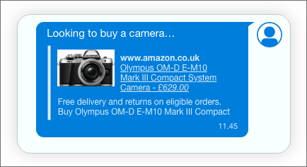 A chat thread with a user looking to buy a camera